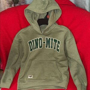 Dino-Mite Olive Green Hooded Sweatshirt